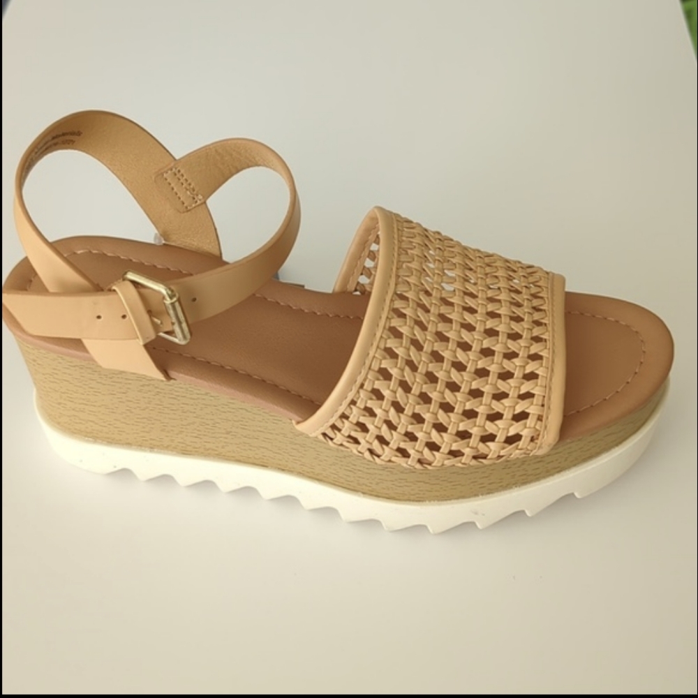 Universal Thread Women's Alba Tan Woven Platform Sandal Size 7.5 - Picture 5 of 7